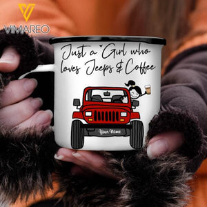 PERSONALIZED JEEP GIRL STEEL MUG 12OZ 3D PRINTED NOV-QH01