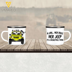 PERSONALIZED JEEP DOG STEEL MUG 12OZ 3D PRINTED NOV-MQ01