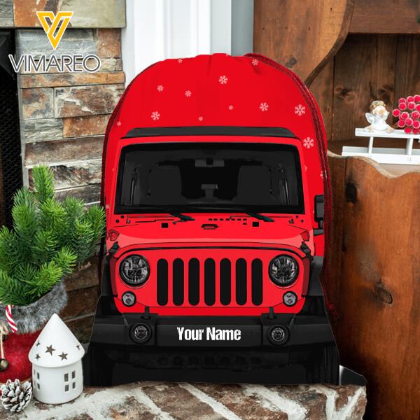 Personalized Jeep Drawstring Santa Sacks Bag Printed NOV-DT03