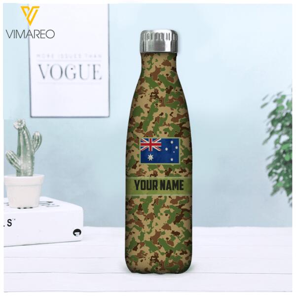 Personalized Australian Soldier Camo Water Bottle Tumbler NOV-QH05