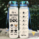 PERSONALIZED LIFE IS BETTER WITH DOGS WATER TRACKER BOTTLE TNDT0611