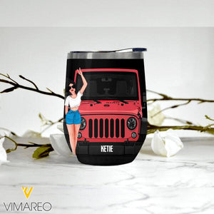PERSONALIZED JEEP GIRL STEEL MUG 12OZ 3D PRINTED NOV-DT08