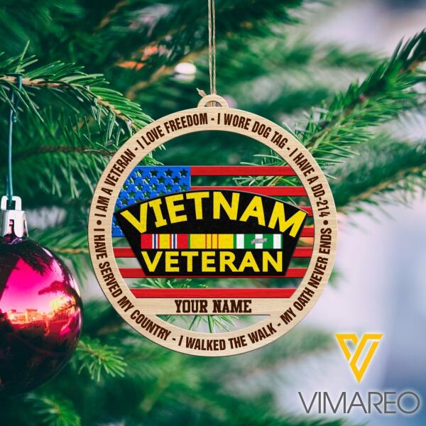 PERSONALIZED VIETNAM VETERANS HANGING ORNAMENT CHRISTMAS NOV-DT09