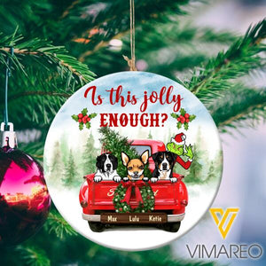 PERSONALIZED DOG HANGING ORNAMENT CHRISTMAS NOV-DT09