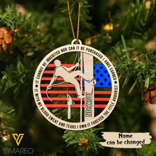 PERSONALIZED ARBORIST HANGING ORNAMENT CHRISTMAS NOV-QH09