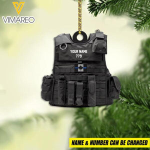 PERSONALIZED Canadian Thin Blue Line HANGING ORNAMENT CHRISTMAS NOV-MQ10
