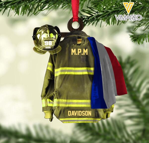 PERSONALIZED French Fire Department HANGING ORNAMENT CHRISTMAS NOV-MA10