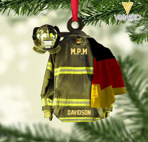 PERSONALIZED German Fire Department HANGING ORNAMENT CHRISTMAS NOV-MA10