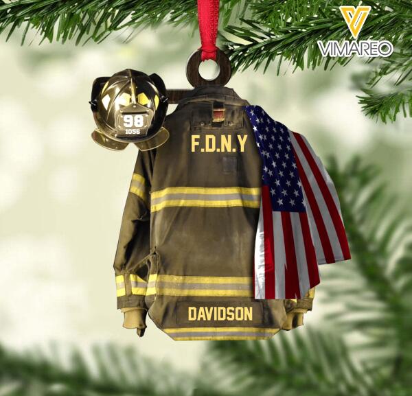 PERSONALIZED U.S Fire Department HANGING ORNAMENT CHRISTMAS NOV-MA10