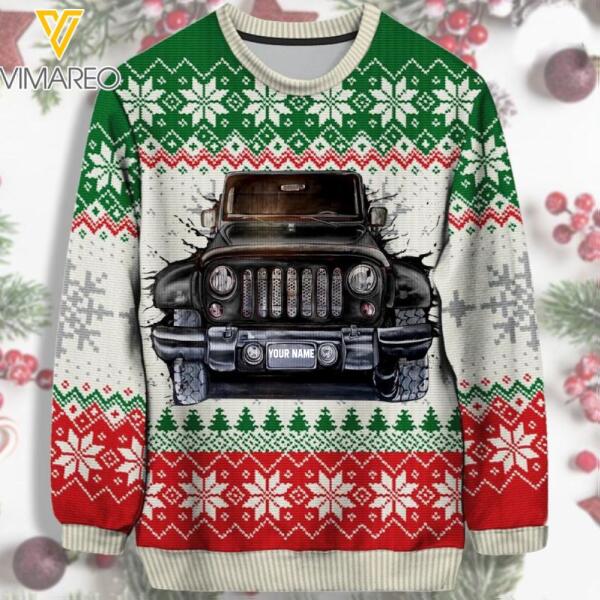 PERSONALIZED JEEP CHRISTMAS SWEATER TNDT1511