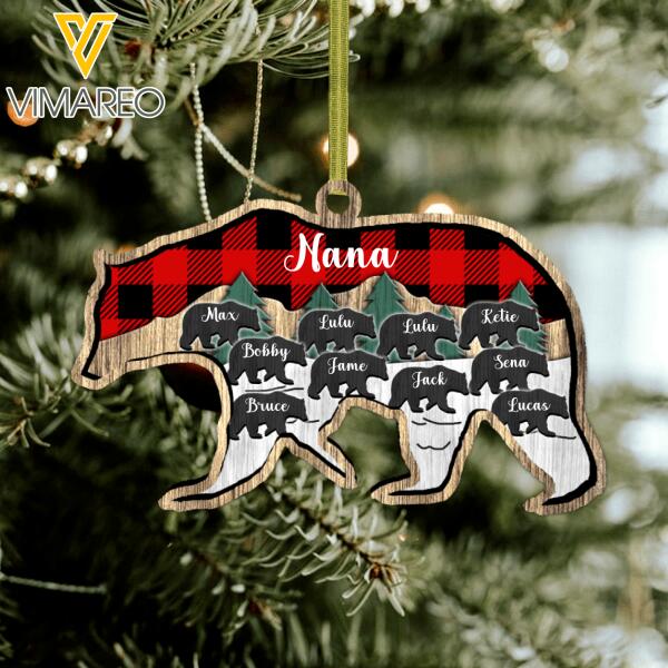 PERSONALIZED KID BEAR HANGING ORNAMENT CHRISTMAS NOV-DT15