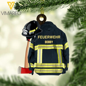 PERSONALIZED AUSTRIAN FIREFIGHTER HANGING ORNAMENT CHRISTMAS NOV-LN16