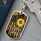 PERSONALIZED DECEMBER SUNFLOWER ALUMKEYCHAIN TNDT1611