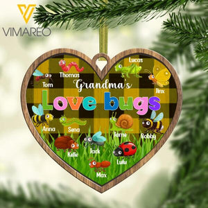 PERSONALIZED LOVE BUGS HANGING ORNAMENT CHRISTMAS PRINTED NOV-DT16