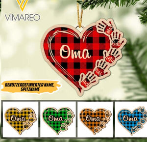 PERSONALIZED OMA WITH KIDS HANGING ORNAMENT CHRISTMAS PRINTED QTTQ1711