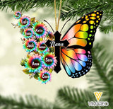 PERSONALIZED TITLE WITH KIDS SUNFLOWER HANGING ORNAMENT CHRISTMAS QTMA1911