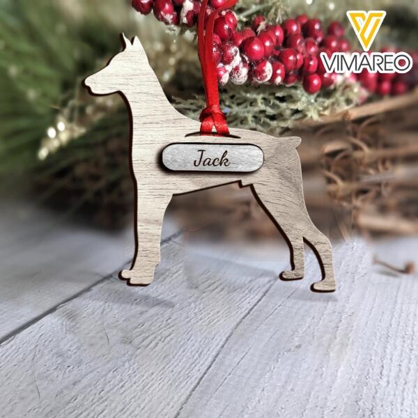 PERSONALIZED DOBERMAN DOG HANGING ORNAMENT CHRISTMAS NOV-MA19