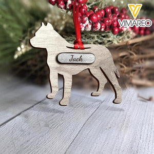 PERSONALIZED PITBULL DOG HANGING ORNAMENT CHRISTMAS NOV-MA19