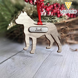 PERSONALIZED PITBULL DOG HANGING ORNAMENT CHRISTMAS NOV-MA19