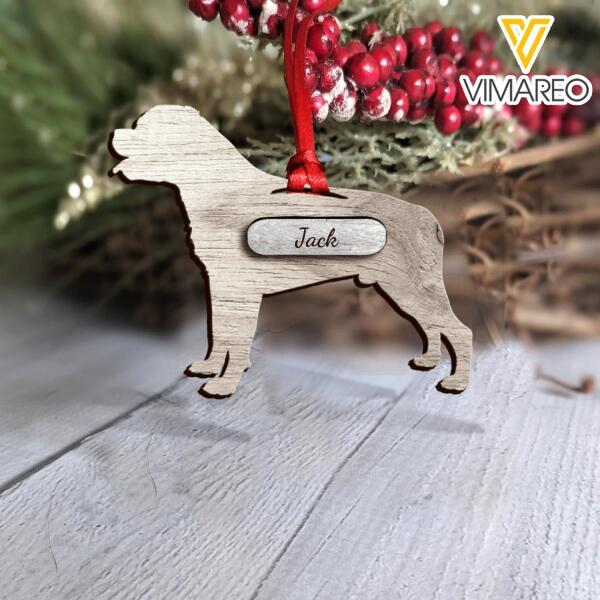 PERSONALIZED ROTTWEILER DOG HANGING ORNAMENT CHRISTMAS NOV-MA19