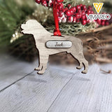 PERSONALIZED ROTTWEILER DOG HANGING ORNAMENT CHRISTMAS NOV-MA19
