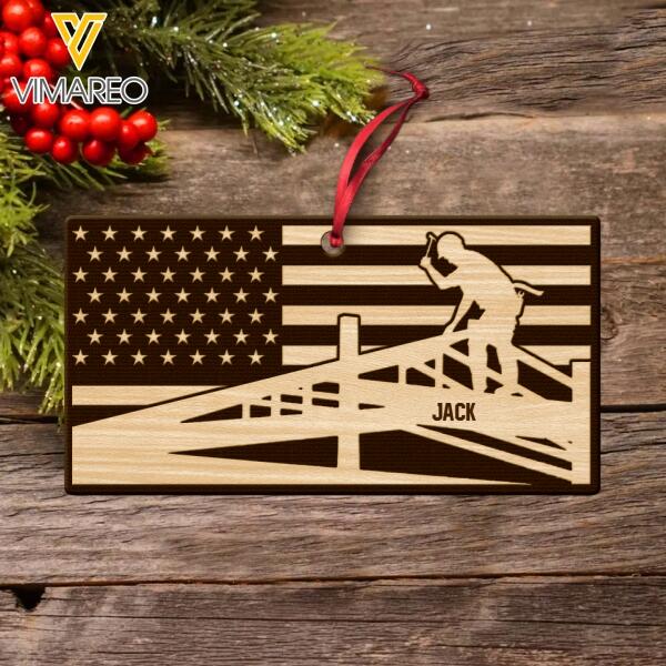 PERSONALIZED ROOFER WOOD ORNAMENT HANGING CHRISTMAS NOV-DT20