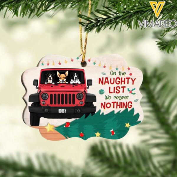 PERSONALIZED JEEP DOG HANGING ORNAMENT CHRISTMAS NOV-LN24