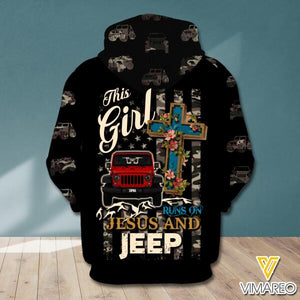 DH PERSONALIZED THIS GIRL RUNS ON JESUS AND JEEP HOODIE PRINTED NOV-MA24