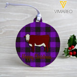 PERSONALIZED CATTLE HANGING ORNAMENT CHRISTMAS PRINTED NOV-HQ24