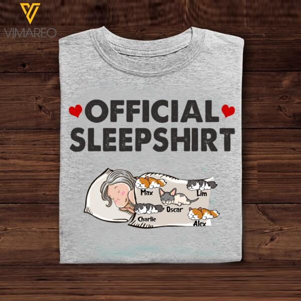 PERSONALIZED CAT OFICIAL SLEEPSHIRT GREY TSHIRT QTTQ2511