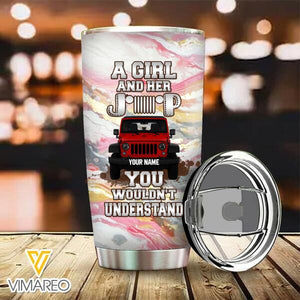 PERSONALIZED A GIRL AND HER JEEP TUMBLER QTMA3011