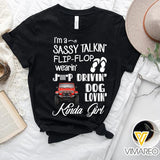 PERSONALIZED JEEP FLIP FLOP DOG GIRL TSHIRT / HOODIE QTVQ2911