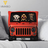 PERSONALIZED JEEP DOG PILLOW PRINTED DEC-DT01