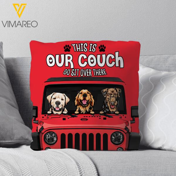 PERSONALIZED JEEP DOG PILLOW PRINTED DEC-HC02