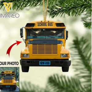 PERSONALIZED SCHOOL BUS HANGING ORNAMENT CHRISTMAS DEC-QH03