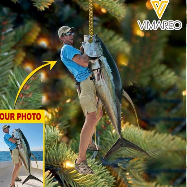 PERSONALIZED FISHING HANGING ORNAMENT CHRISTMAS DEC-MA06