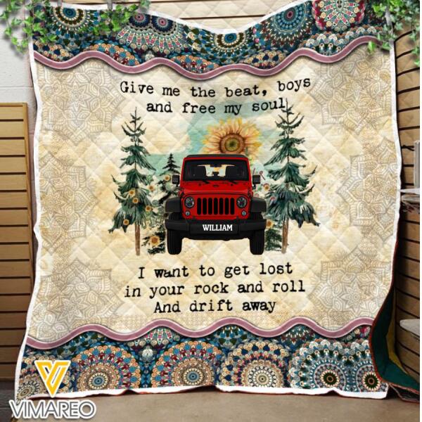 DH Personalized Jeep Quilt Printed  DEC-MA06