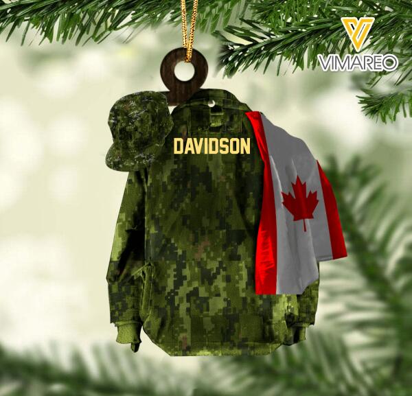 PERSONALIZED CANADIAN SOLDIER HANGING ORNAMENT CHRISTMAS DEC-QH06