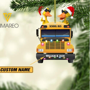 PERSONALIZED SCHOOL BUS HANGING ORNAMENT CHRISTMAS DEC-HC07