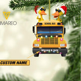 PERSONALIZED SCHOOL BUS HANGING ORNAMENT CHRISTMAS DEC-HC07