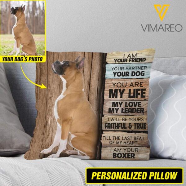PERSONALIZED BOXER DOG PILLOW PRINTED DEC-DT07
