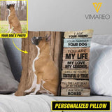 PERSONALIZED BOXER DOG PILLOW PRINTED DEC-DT07