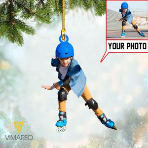 PERSONALIZED ROLLERBLADING PHOTO HANGING ORNAMENT QTVQ0812