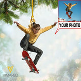 PERSONALIZED SKATEBOARDING PHOTO HANGING ORNAMENT QTVQ0812