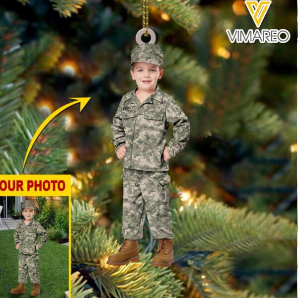 PERSONALIZED KID SOLDIER HANGING ORNAMENT CHRISTMAS DEC-MA08
