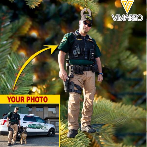 PERSONALIZED SHERIFF HANGING ORNAMENT CHRISTMAS DEC-MA08