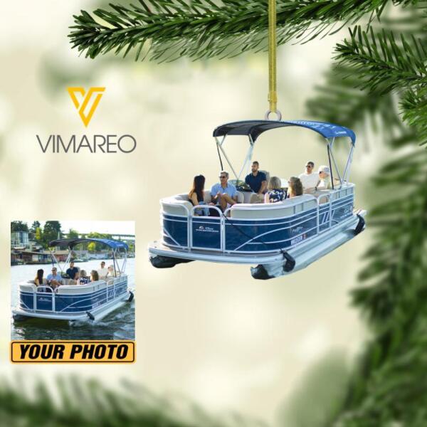 PERSONALIZED Pontoon PHOTO HANGING ORNAMENT DEC-HC08