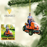 PERSONALIZED Lawnmower PHOTO HANGING ORNAMENT DEC-HC08