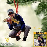 DH PERSONALIZED FISHING PHOTO HANGING ORNAMENT DEC-DT08