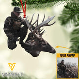 DH PERSONALIZED DEER HUNTING PHOTO HANGING ORNAMENT DEC-DT08